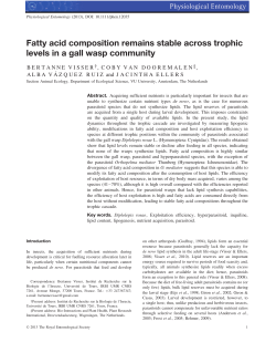 Fatty acid composition remains stable across trophic levels in a gall