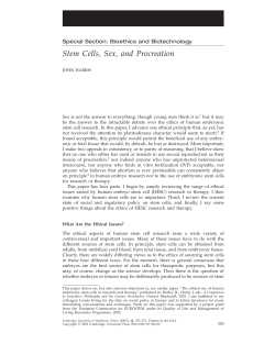 Stem Cells, Sex, and Procreation