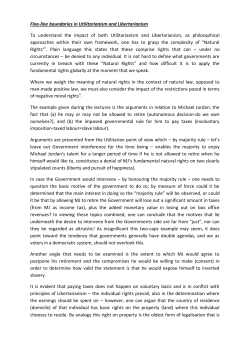 Fine-line boundaries in Utilitarianism and Libertarianism To