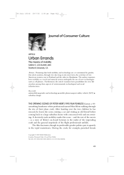 Urban Errands: The Means of Mobility.