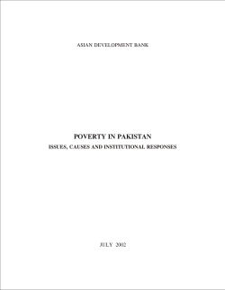 Poverty in Pakistan - Asian Development Bank