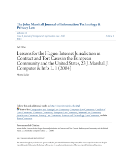 Internet Jurisdiction in Contract - The John Marshall Institutional