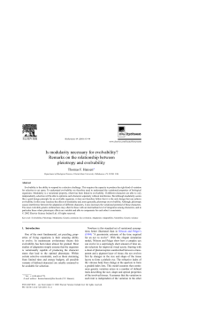 Is modularity necessary for evolvability? Remarks on the