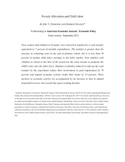 Poverty Alleviation and Child Labor