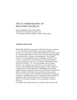 THE AUTOBIOGRAPHY OF BENJAMIN FRANKLIN