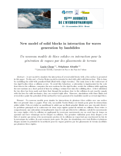 New model of solid blocks in interaction for waves generation by