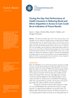 Closing the Gap: Past Performance of Health Insurance in Reducing