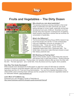 Fruits and Vegetables – The Dirty Dozen