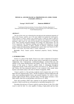 PHYSICAL AND MECHANICAL PROPERTIES OF ATHEL WOOD
