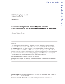 Economic Integration, Inequality and Growth: Latin America vs. the
