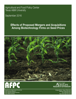 Effects of Proposed Mergers and Acquisitions Among Biotechnology