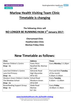 New Timetable as follows