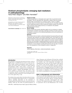 Oxidized phospholipids: emerging lipid mediators in
