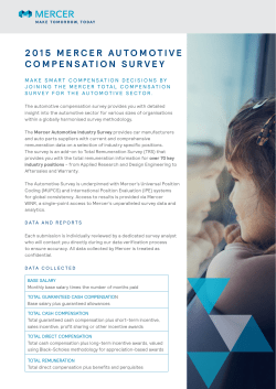 2015 mercer automotive compensation survey