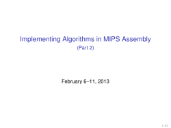 Implementing Algorithms in MIPS Assembly
