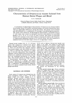 Characteristics of Streptococcus mutans Isolated from Human