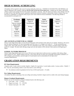 high school scheduling graduation requirements
