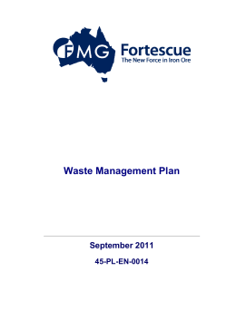 Waste Management Plan - Fortescue Metals Group Ltd