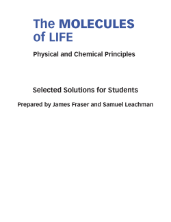 The MOLECULES of LIFE