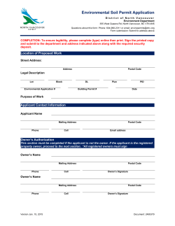 Environmental Soil Permit Application