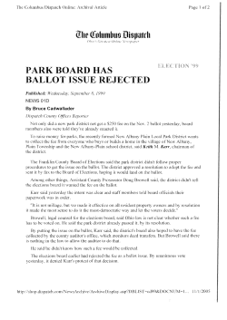 PARK BO.A.RD HAS BALLOT J:SSUE REJECTE:I>
