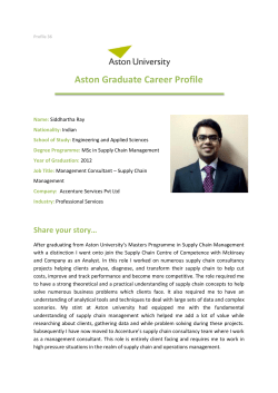 Aston Graduate Career Profile