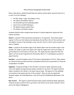 Africa Physical Geography Study Guide