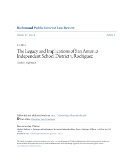 The Legacy and Implications of San Antonio Independent School