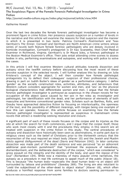 M/C Journal, Vol. 15, No. 1 (2012) - `suspicion`