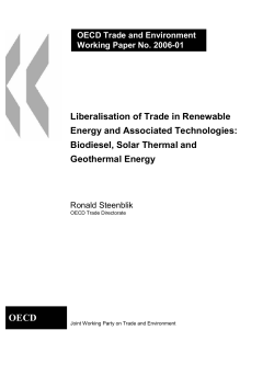 Biodiesel, Solar Thermal and Geothermal Energy