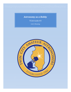 Astronomy as a Hobby - Twin City Amateur Astronomers