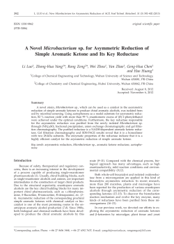 A Novel Microbacterium sp. for Asymmetric Reduction of Simple