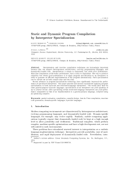 Static and Dynamic Program Compilation by Interpreter Specialization