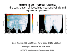 the contribution of tides, intra-seasonal winds and