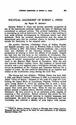 political leadership of robert l. owen