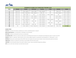 MODERATE 10-WEEK HALF MARATHON TRAINNG PLAN