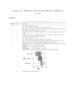 Lesson 14: Inference for Several Means (ANOVA)