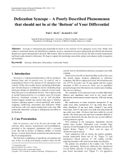 Syncope, Defecation, Micturation, Autonomic Failure