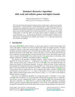 Zielonka`s Recursive Algorithm: dull, weak and solitaire games and