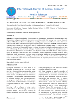 the diagnostic utility of cell block as an adjunct to cytological smears