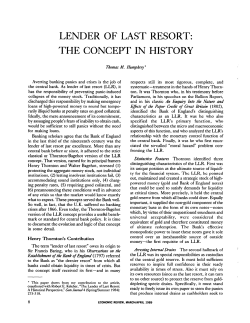 Lender of Last Resort: The Concept in History