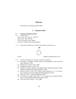 PHENOL 1. Exposure Data - IARC Monographs on the Evaluation of