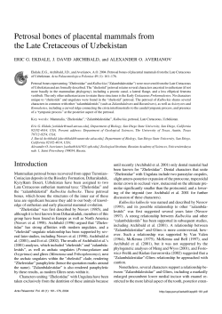 Petrosal bones of placental mammals from the Late Cretaceous of