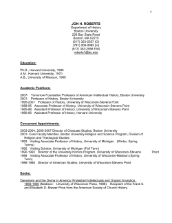 Curriculum Vitae - Boston University