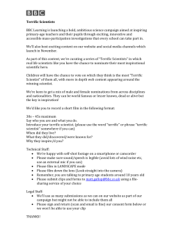 Terrific Scientists BBC Learning is launching a bold, ambitious