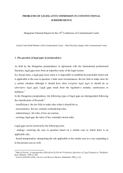 PROBLEMS OF LEGISLATIVE OMMISSION IN CONSTITUTIONAL