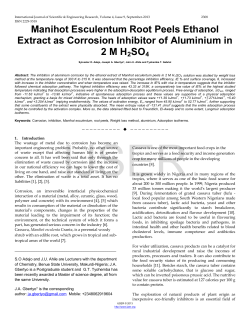 Manihot Esculentum Peels as Corrosion Inhibitor of