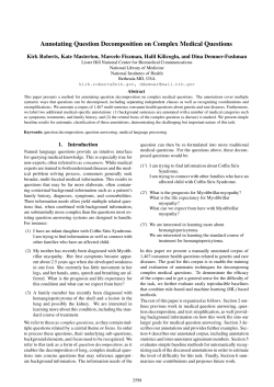 Annotating Question Decomposition on Complex Medical Questions