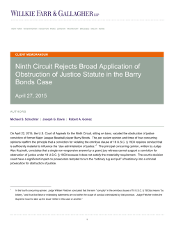 Ninth Circuit Rejects Broad Application of Obstruction of Justice