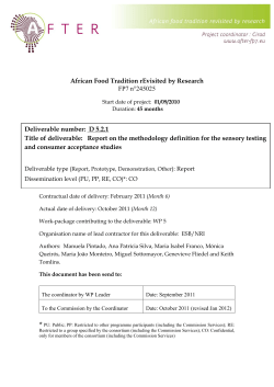 D 5.2.1 Report on the methodology definition for the sensory testing